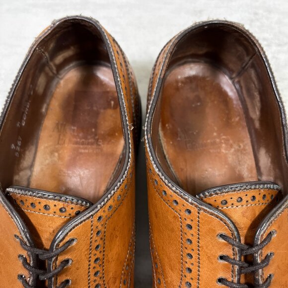 Allen Edmonds Sanford Medallion Brogue Cap Toe Derby Shoes - Men's Size 9 D - Picture 6 of 12